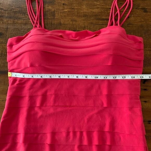 Joseph Ribcoff Barbiecore Tiered Sleeveless Pink Midi Bodycon Dress Sz 8 - Picture 5 of 9